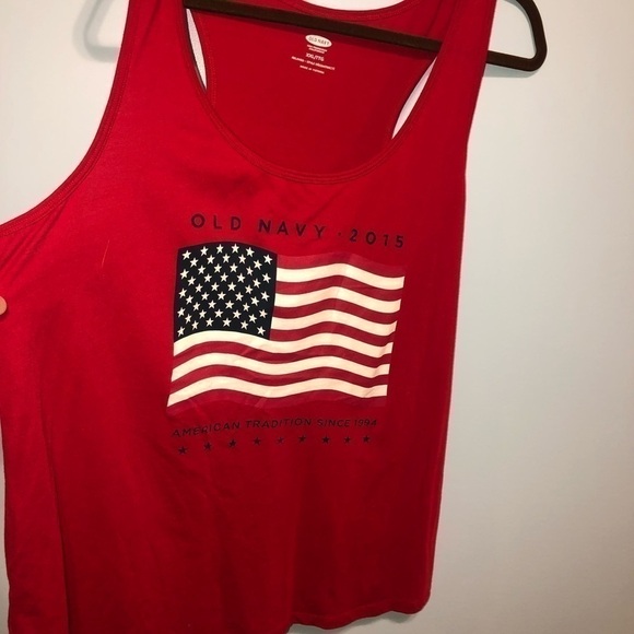 Old Navy XXL red vintage tank top from 2015 American Flag - Picture 8 of 10